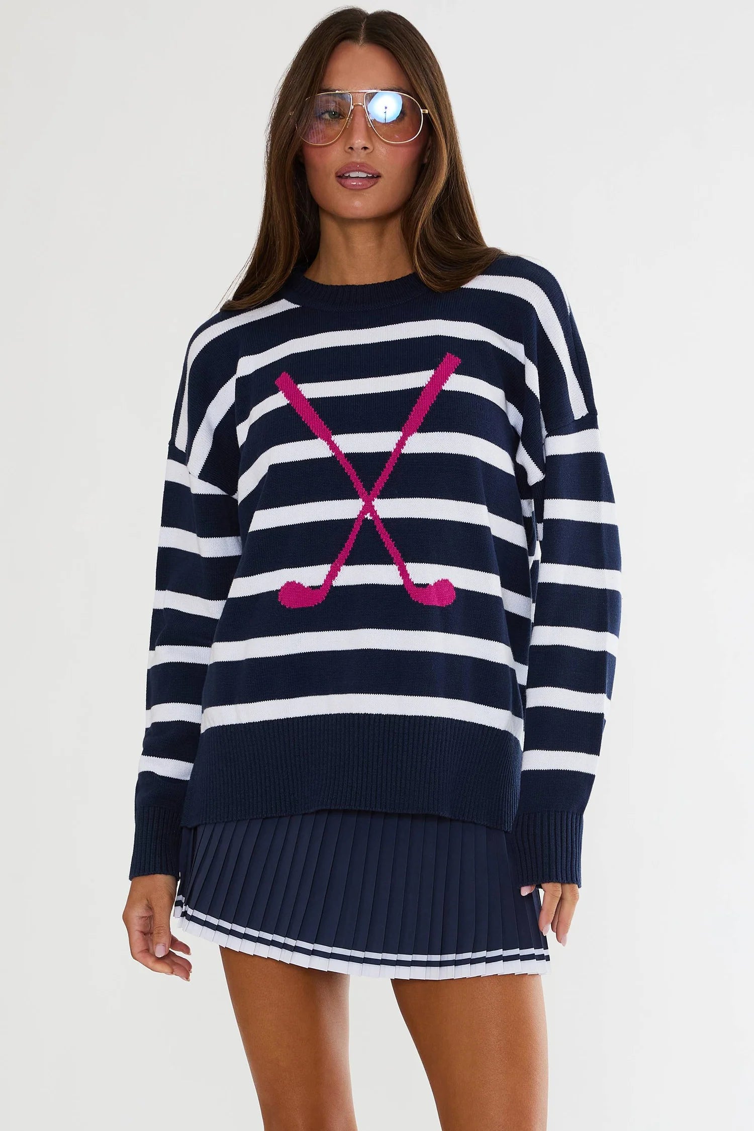 Beach Riot Callie Sweater Dusk Club Stripe