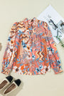 Floral Print Shirred Cuff Buttoned Loose Shirt Florida Girl Fashion Boutique