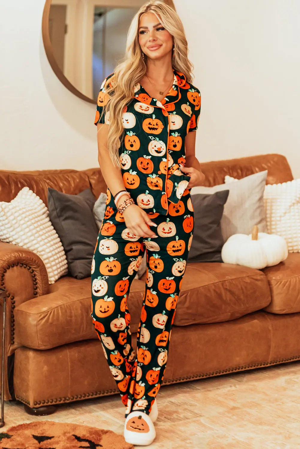 Pumpkin Pajama Set Florida Girl Fashion Boutique