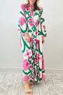 Pink Boho Buttoned Maxi Florida Girl Fashion Boutique