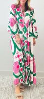 Pink Boho Buttoned Maxi Florida Girl Fashion Boutique