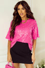 Pink Sequin Top Florida Girl Fashion Boutique