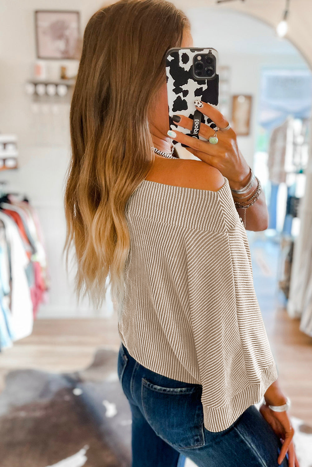 Cream Corded Top Florida Girl Fashion Boutique