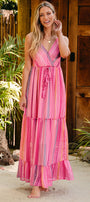Pink Boho Maxi Dress Florida Girl Fashion Boutique