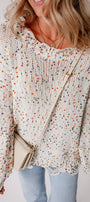 Distressed Confetti Sweater Florida Girl Fashion Boutique