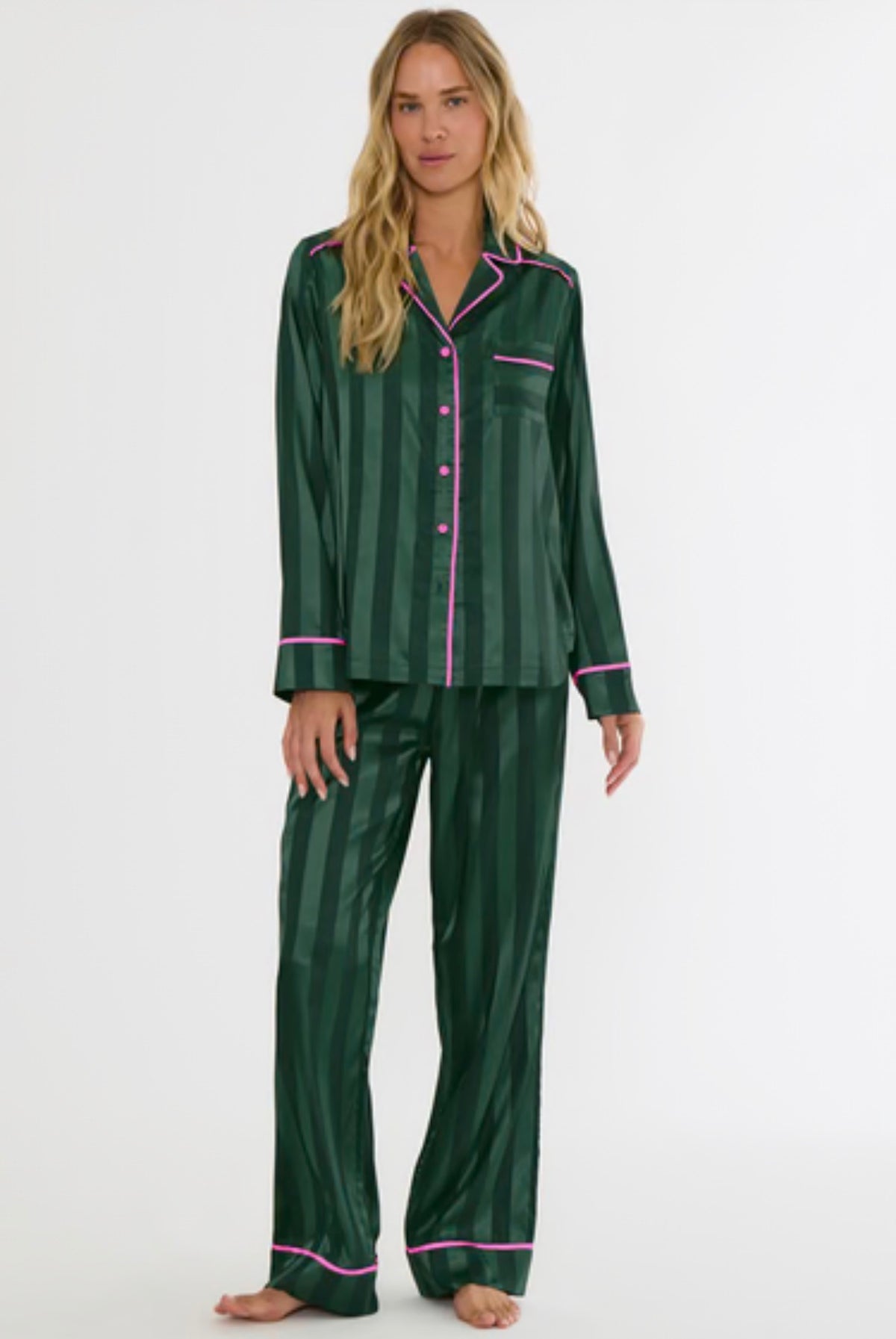 Beach Riot Livy & Connie Pj Set Pine Stripe