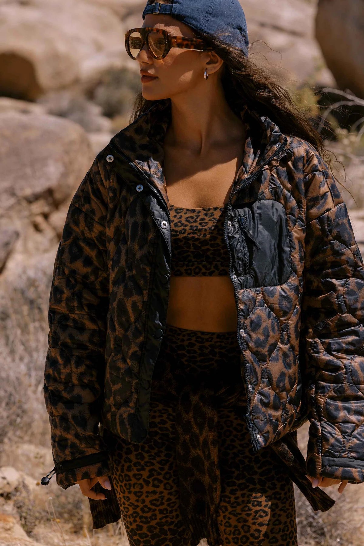 Beach Riot Harvie Jacket Caramel Leopard