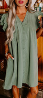 Ruffle Sleeve Shift Dress Florida Girl Fashion Boutique