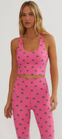 Beach Riot Yara Top Flamingo Fronds Waffle
