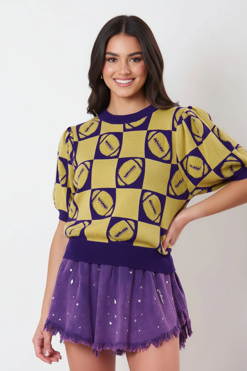 Colorblock Football Sweater Florida Girl Fashion Boutique