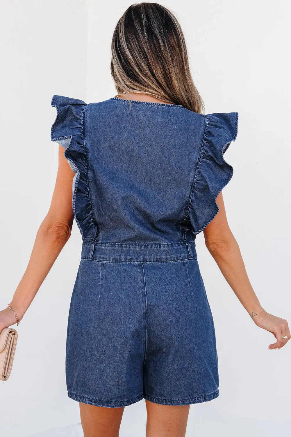 Denim Ruffled Romper Florida Girl Fashion Boutique