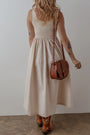 Beige Scoop Neck Sleeveless Long Dress Florida Girl Fashion Boutique