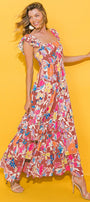 Sleeveless Floral Ruffle Maxi Florida Girl Fashion Boutique