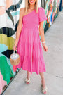 One Shoulder Puff Sleeve Dress Florida Girl Fashion Boutique