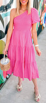 One Shoulder Puff Sleeve Dress Florida Girl Fashion Boutique