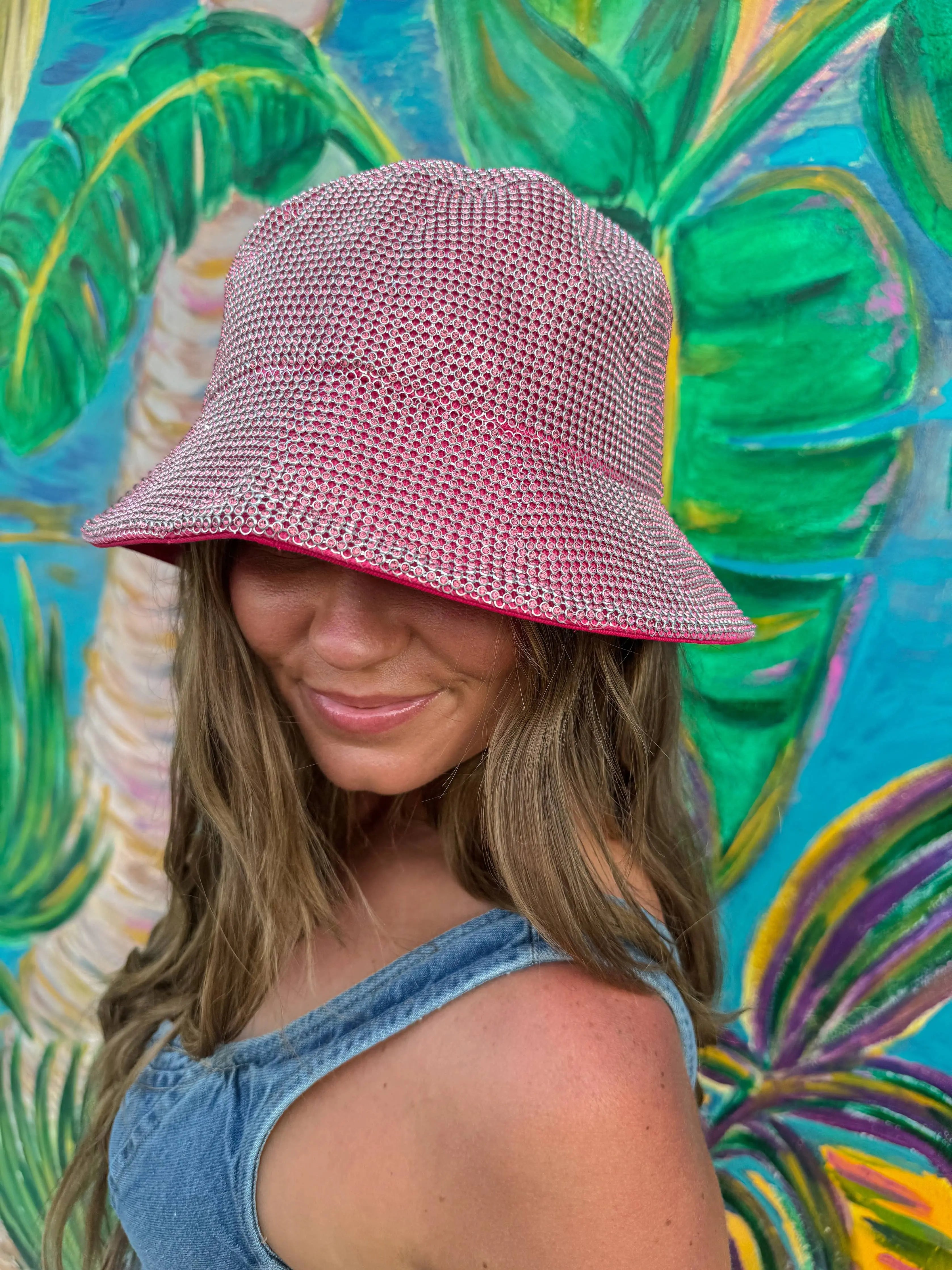 Allover Rhinestone Bucket Hat C.C Beanie