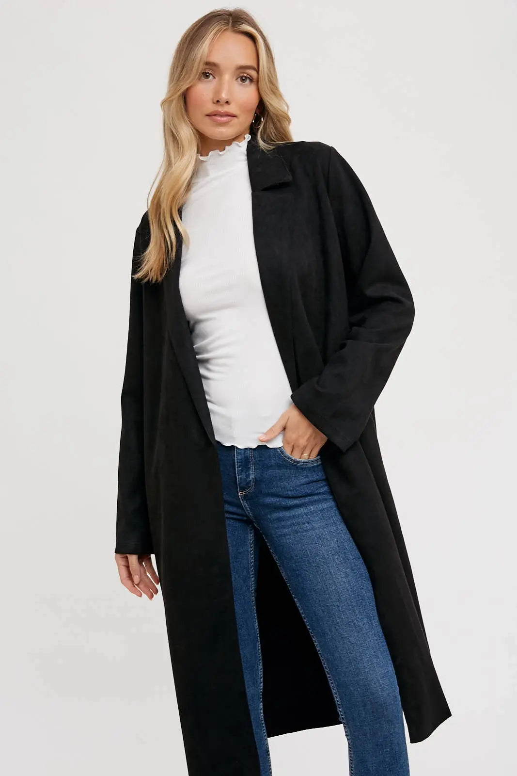 Faux Suede Coat Bluivy
