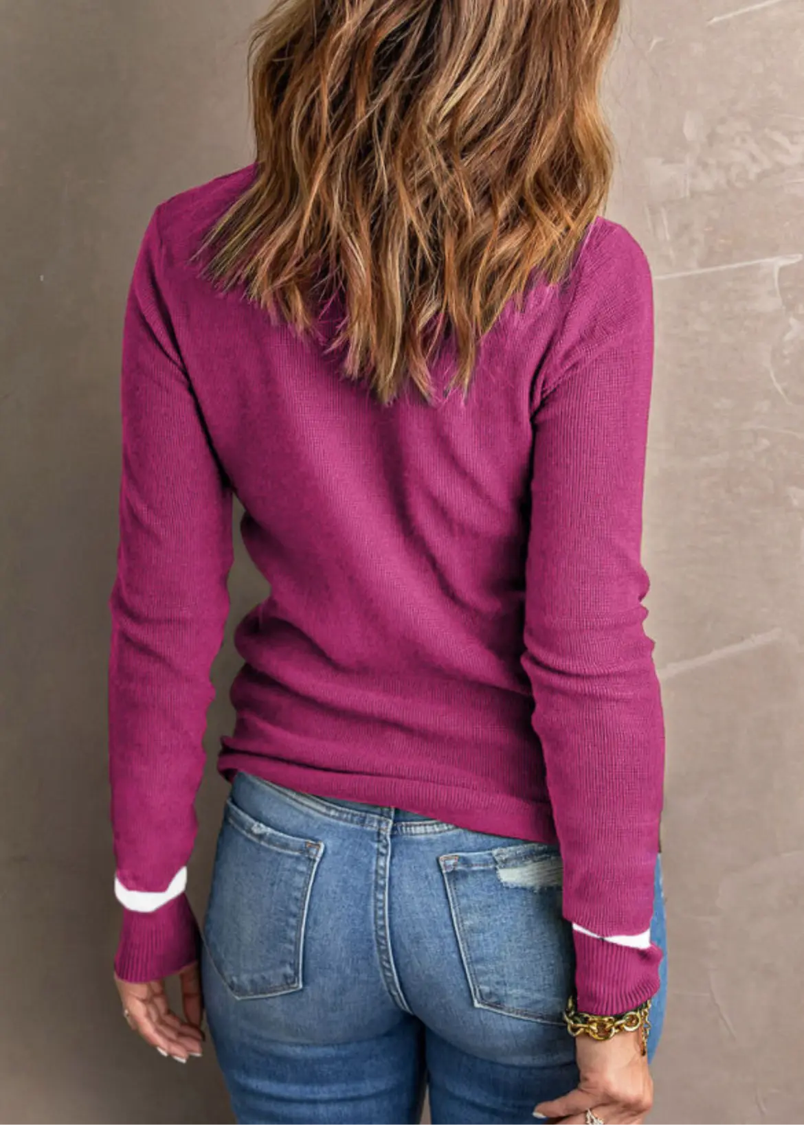Rib Trim Crew Neck Sweater Florida Girl Fashion Boutique