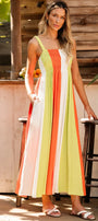 Color Striped Flare Maxi Florida Girl Fashion Boutique