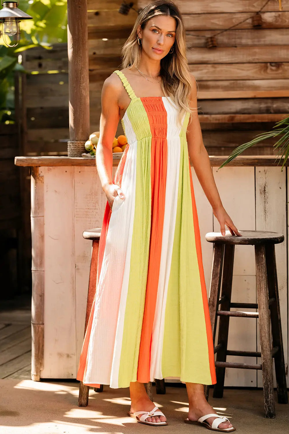 Color Striped Flare Maxi Florida Girl Fashion Boutique