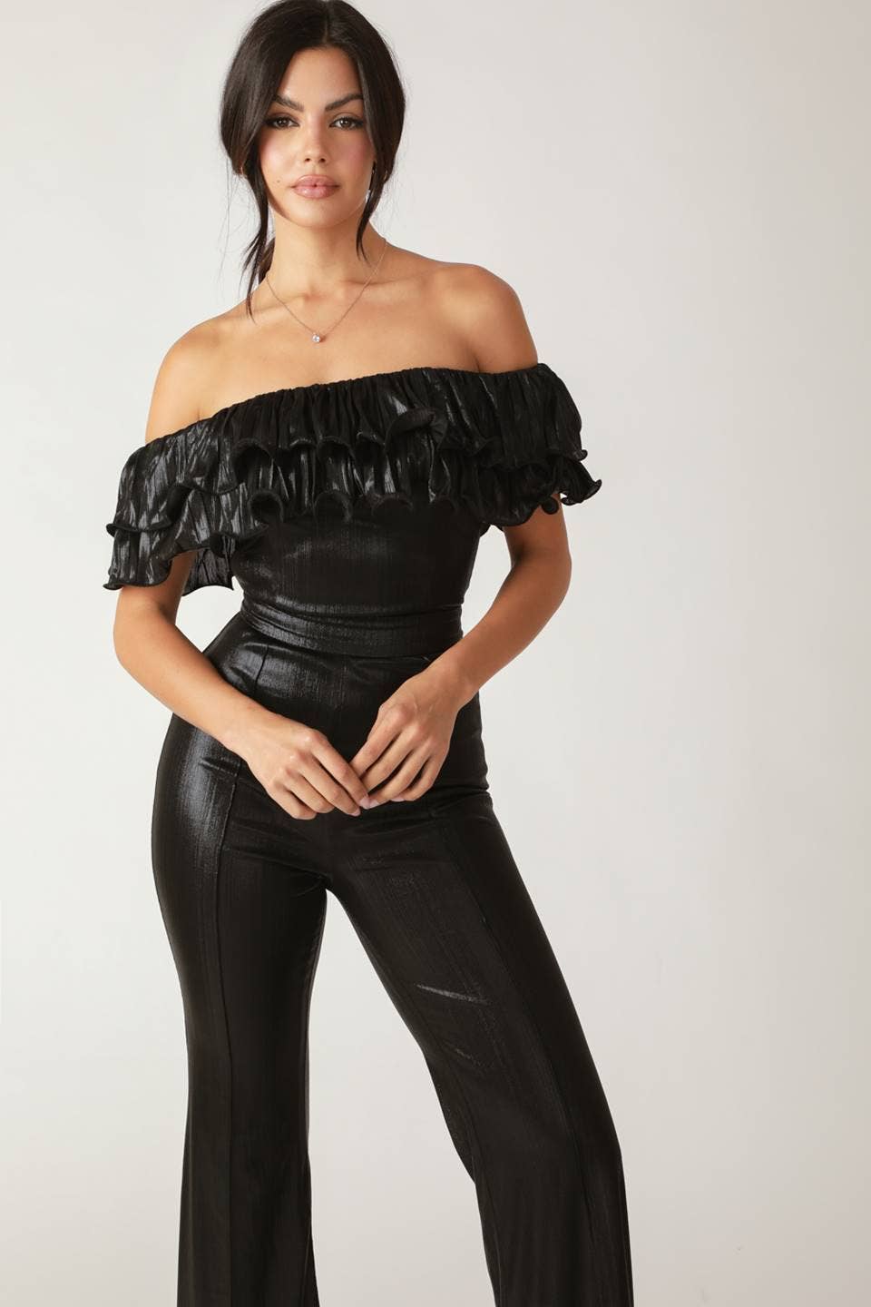 A Coated Black Jumpsuit FLYING TOMATO
