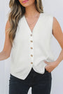 White Button Vest Florida Girl Fashion Boutique