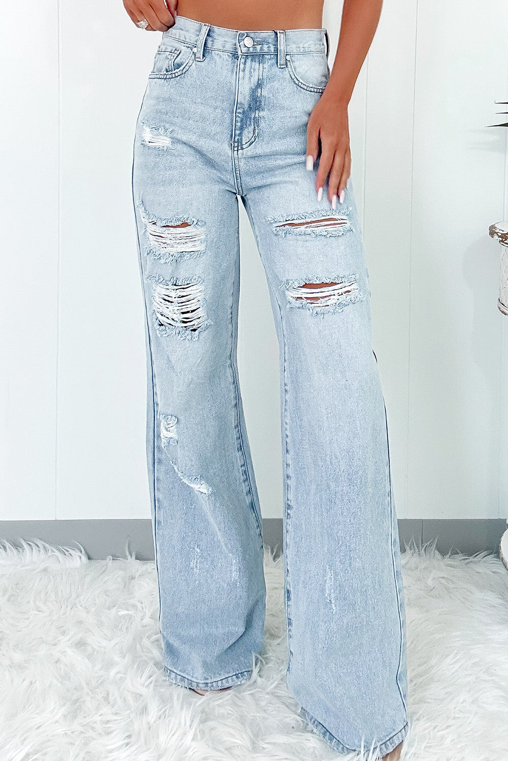 Beau Distressed Wide Leg Jean Florida Girl Fashion Boutique