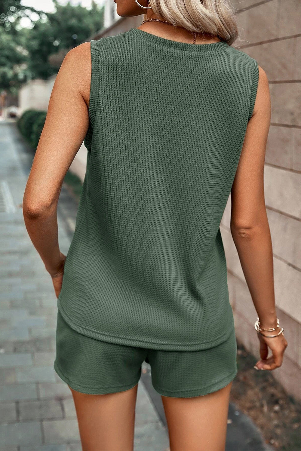 Waffle Knit Tank and Shorts Set Florida Girl Fashion Boutique