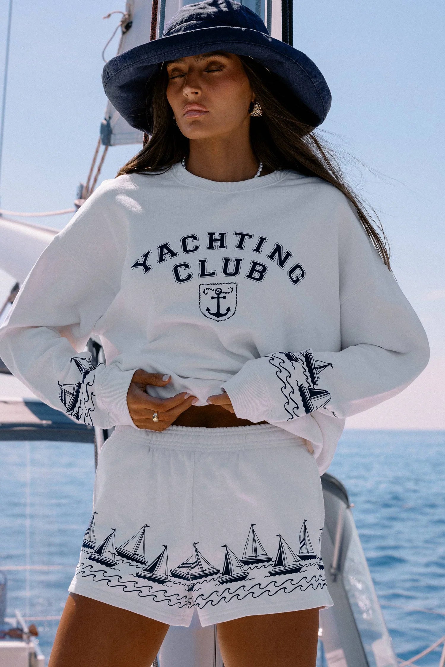 Beach Riot Devyn Oversized Sweatshirt Regatta Anchor