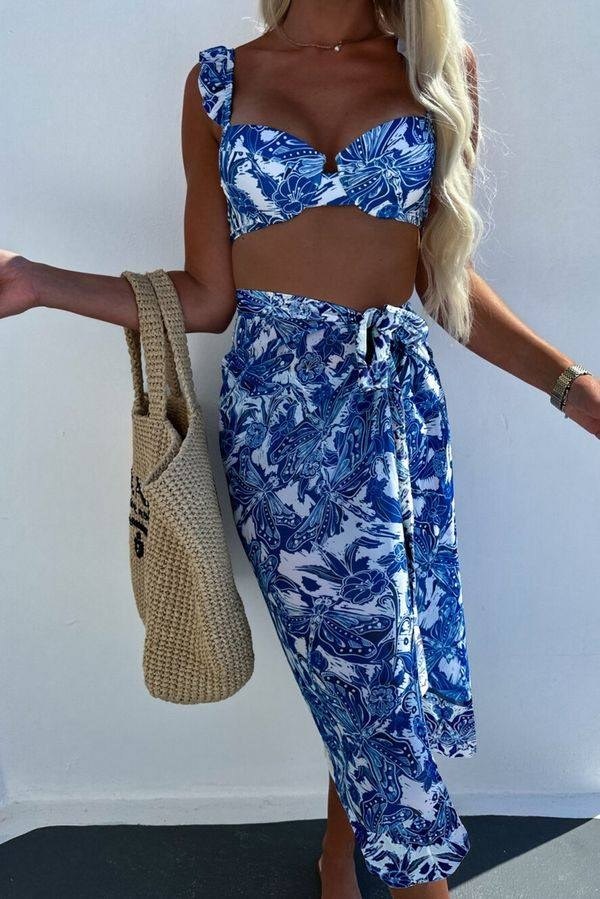 Navy and White Floral Bikini Florida Girl Fashion Boutique