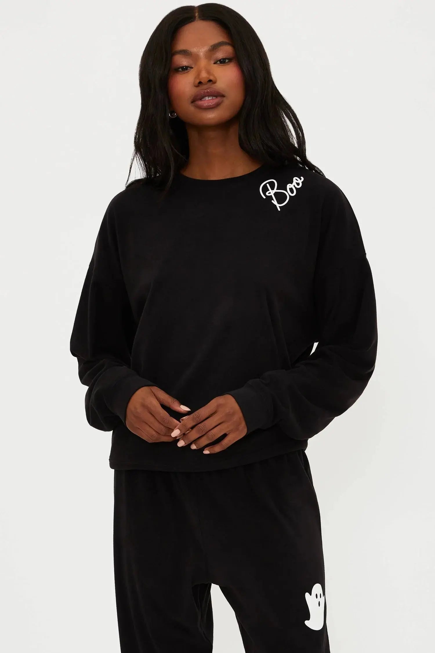 Beach Riot Devyn Sweatshirt Boo Black Florida Girl Fashion Boutique