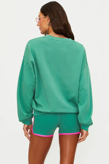 Beach Riot Devyn Oversized Sweatshirt Rally Green Colorblock