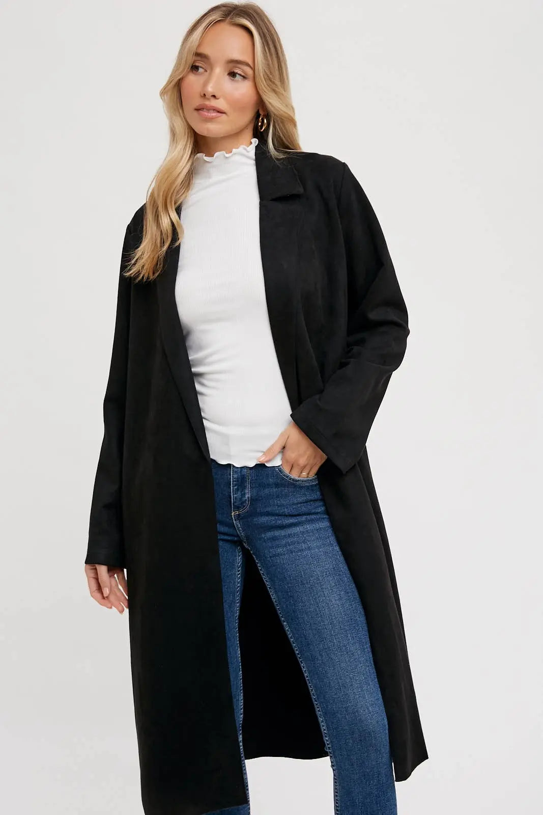 Faux Suede Coat Bluivy