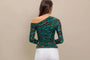 A flocked knit top - IT13844 FLYING TOMATO
