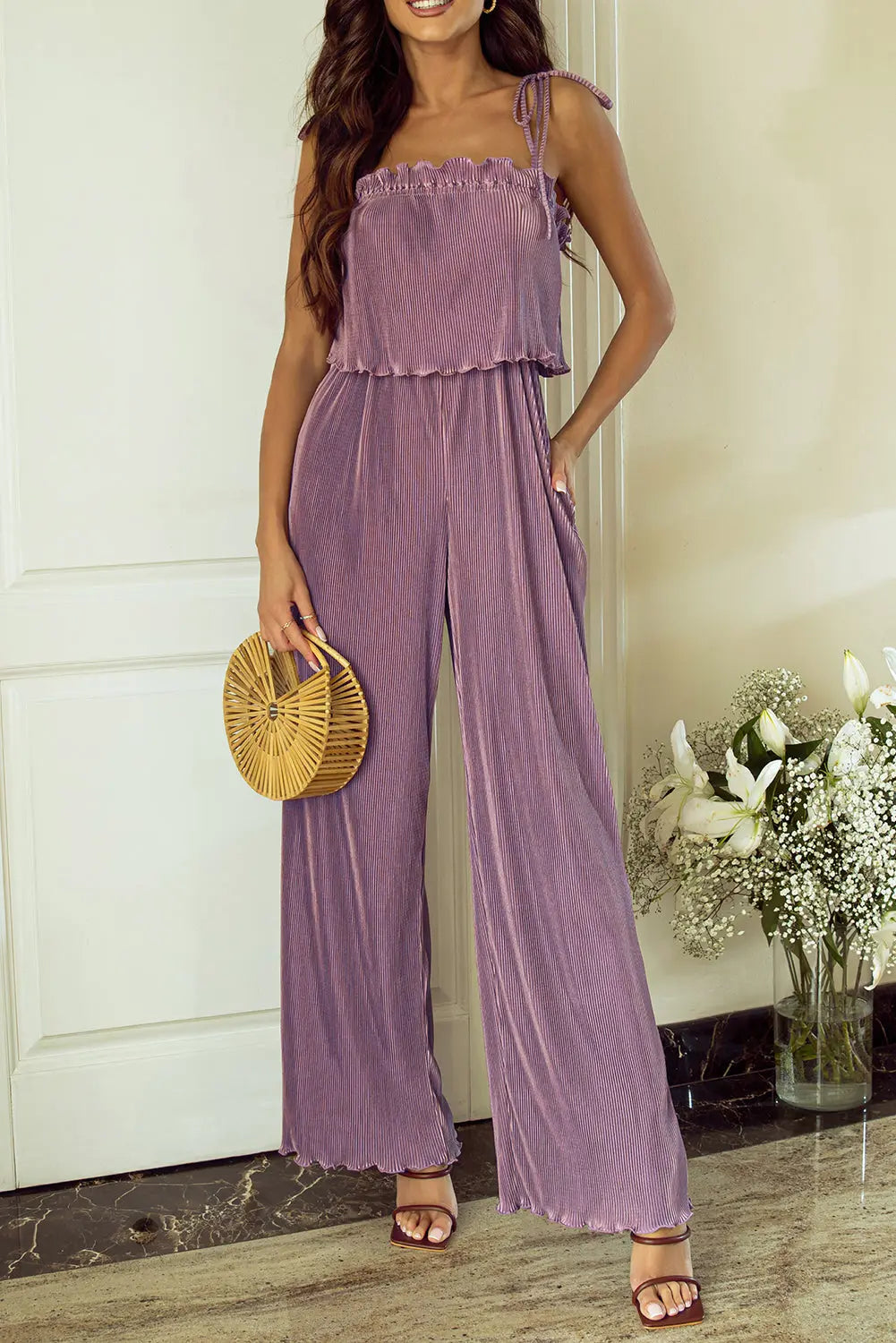 Purple Pleated Jumpsuit Florida Girl Fashion Boutique