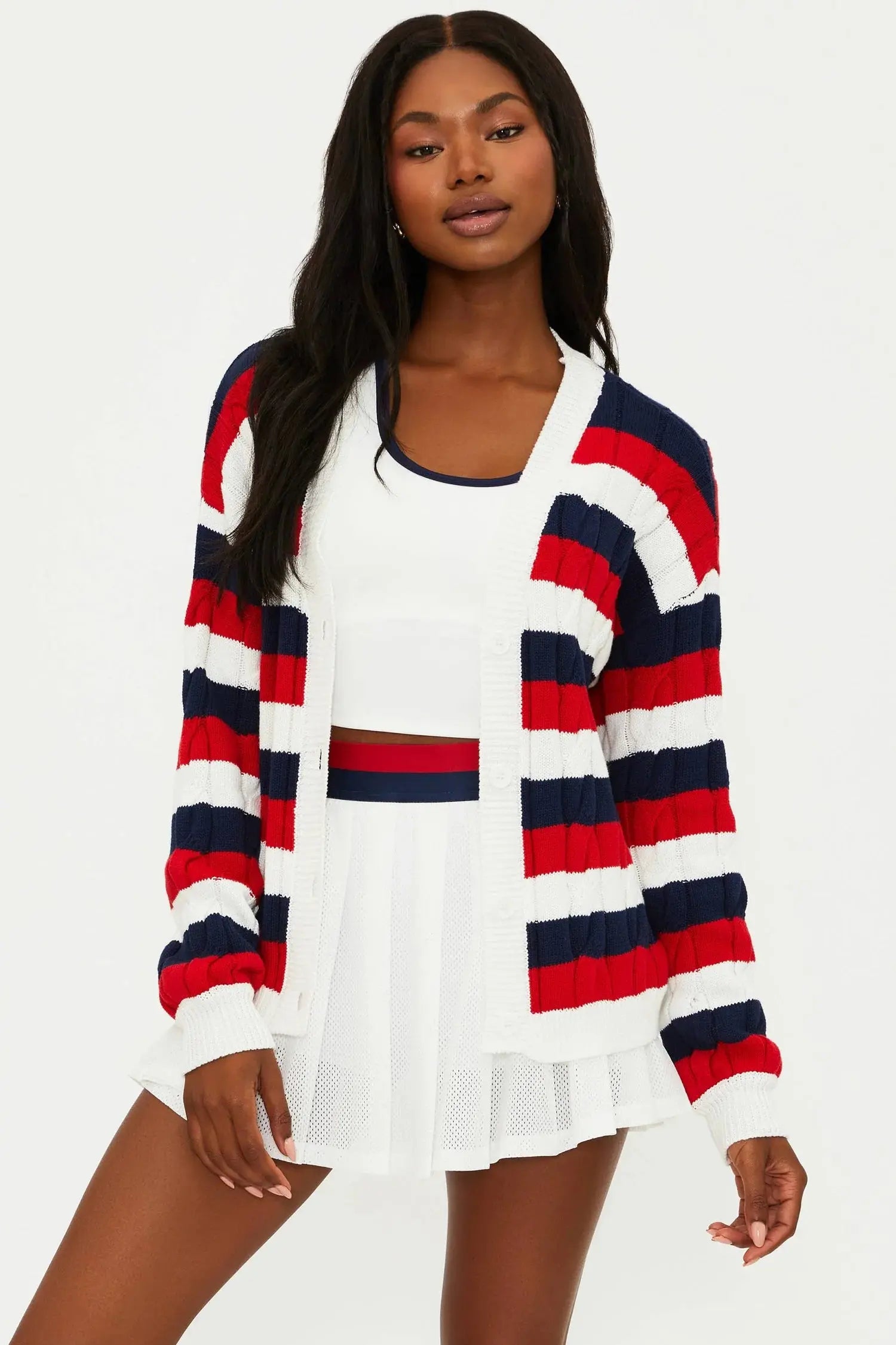 Beach Riot Sherry Cardigan Cherry Indigo Stripes Florida Girl Fashion Boutique