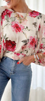 Tie Back Rose Blouse Florida Girl Fashion Boutique