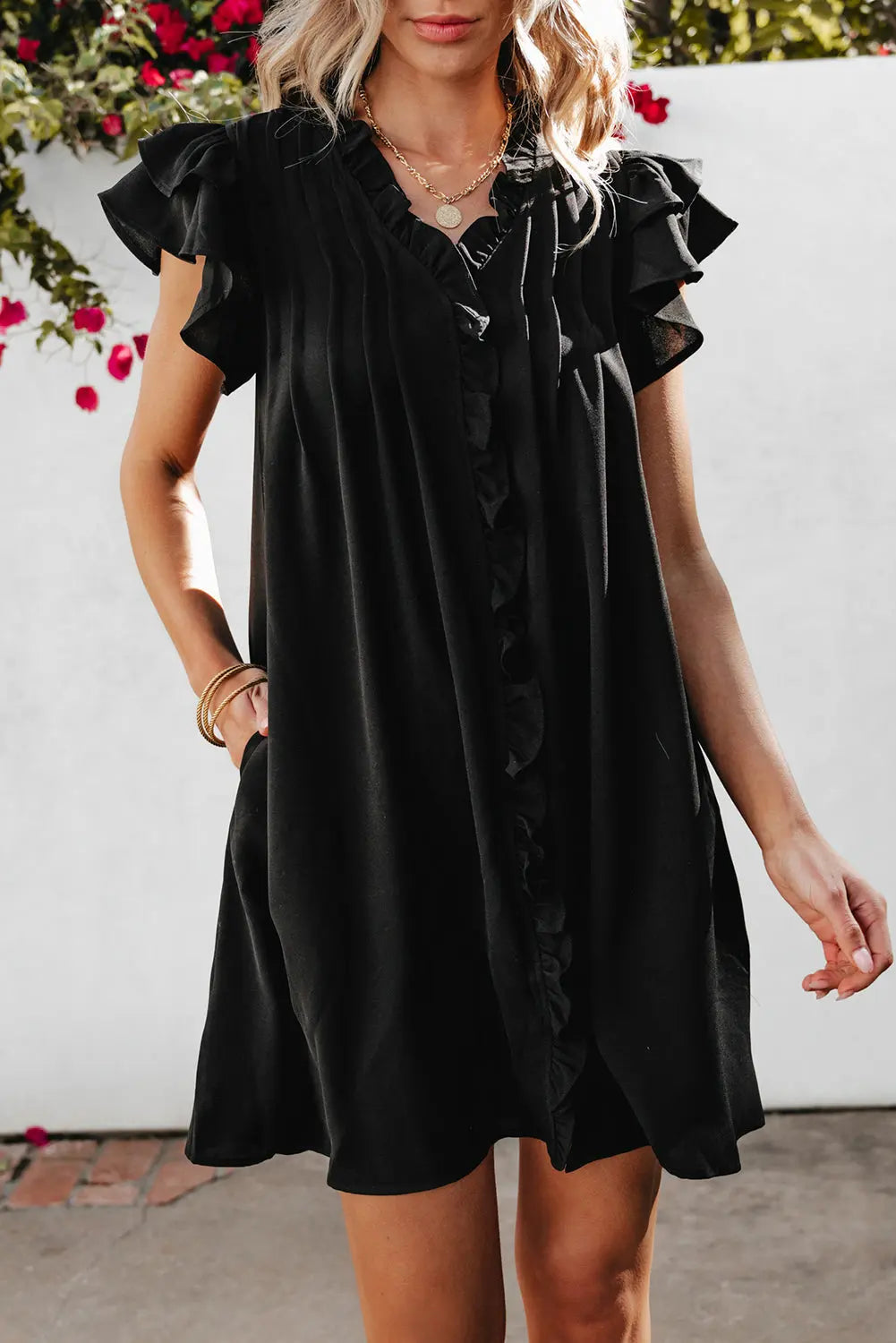 Ruffle Sleeve Shift Dress Florida Girl Fashion Boutique