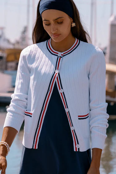 Beach Riot Ally Cardigan Heritage White