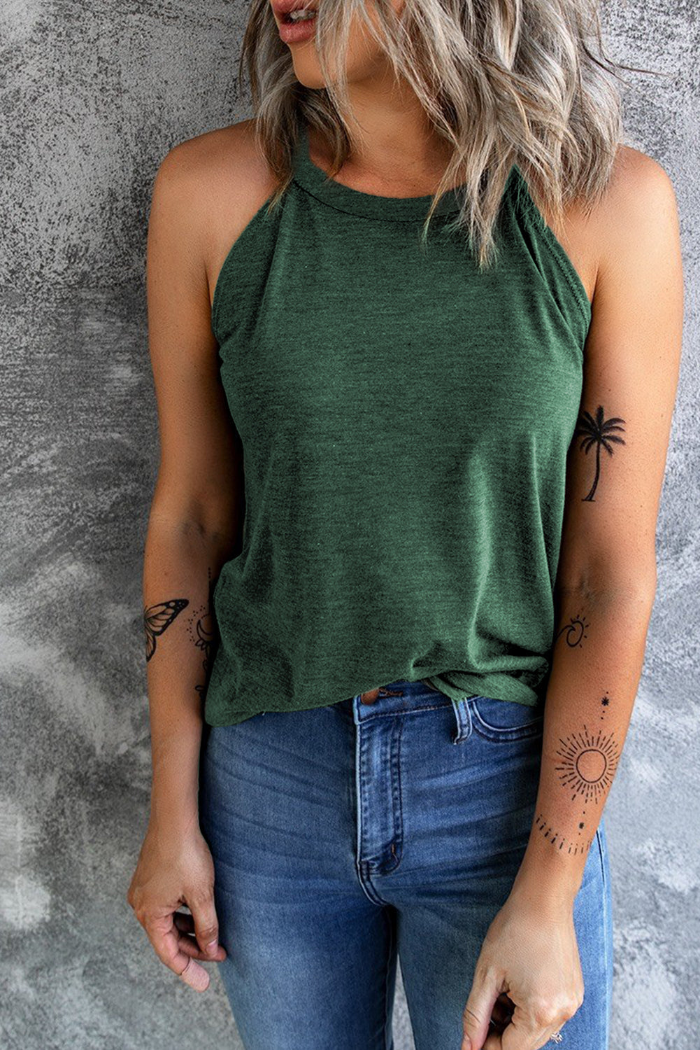 Green Halter Tank Florida Girl Fashion Boutique