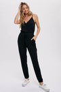 Surplice Jersey Jumpsuit Bluivy
