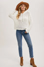 Popcorn Knit Hooded Sweater Bluivy