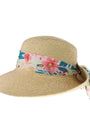 Tropical Print Ribbon Trim Rolled Sun Hat C.C Beanie