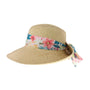 Tropical Print Ribbon Trim Rolled Sun Hat C.C Beanie