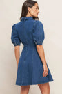A washed denim mini dress - ID22983 FLYING TOMATO