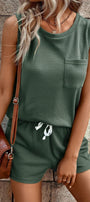 Waffle Knit Tank and Shorts Set Florida Girl Fashion Boutique
