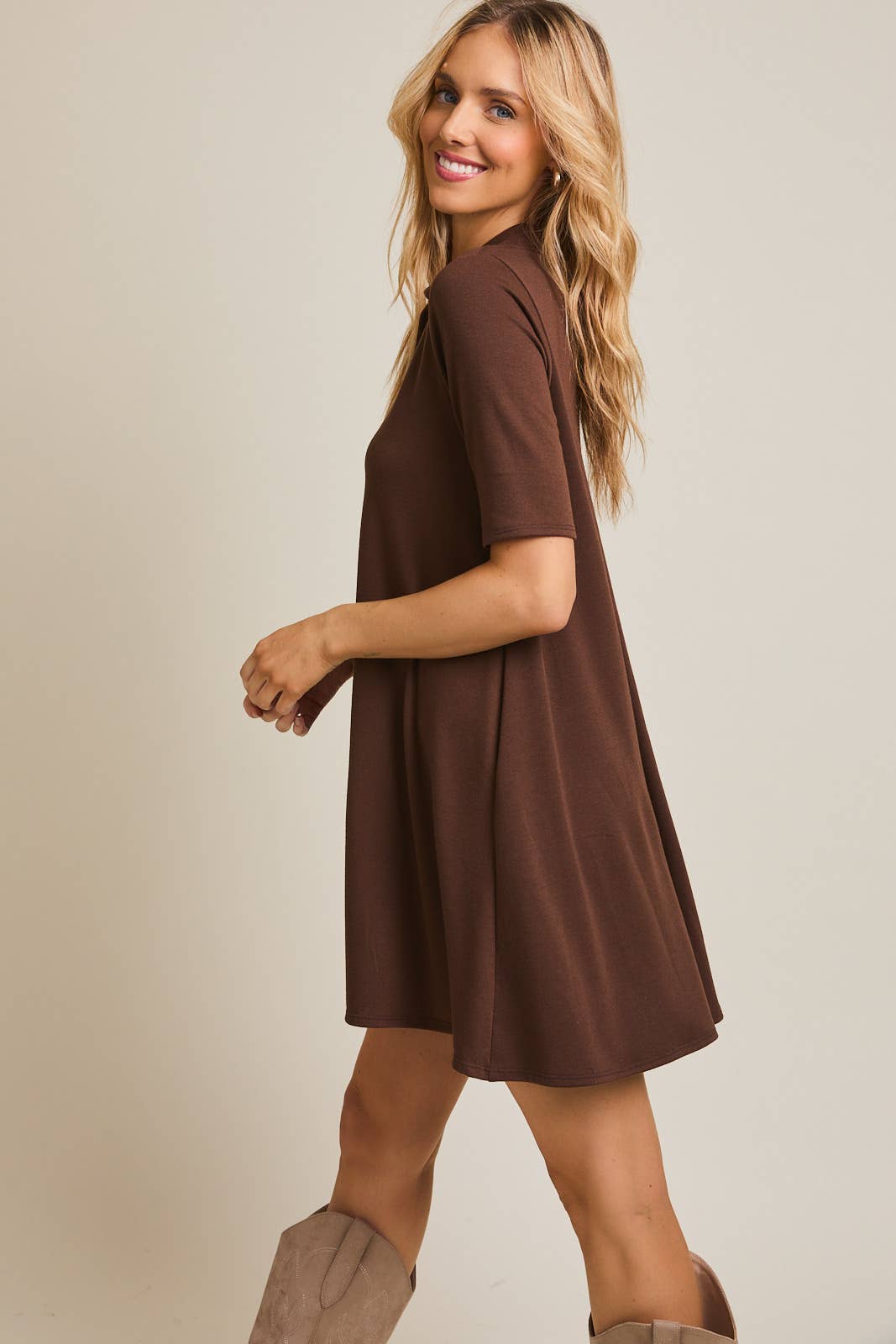 Chocolate Dream Collared Mini Dress 🤎