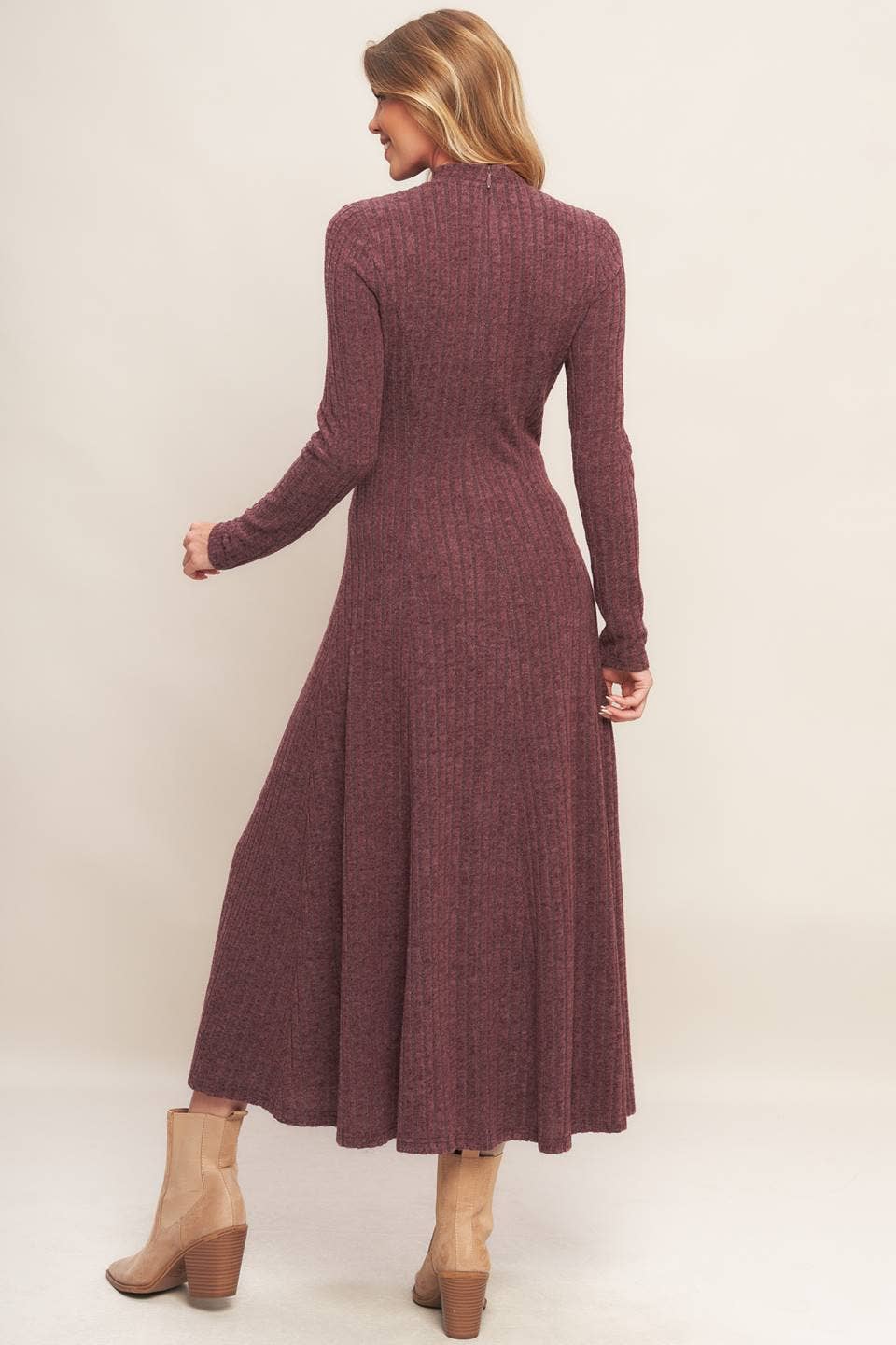 Mulberry Muse Ribbed Midi Dress