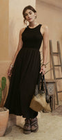 Mixed Fabric Maxi Blu Pepper