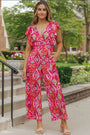 Rose V Neck Jumpsuit Florida Girl Fashion Boutique